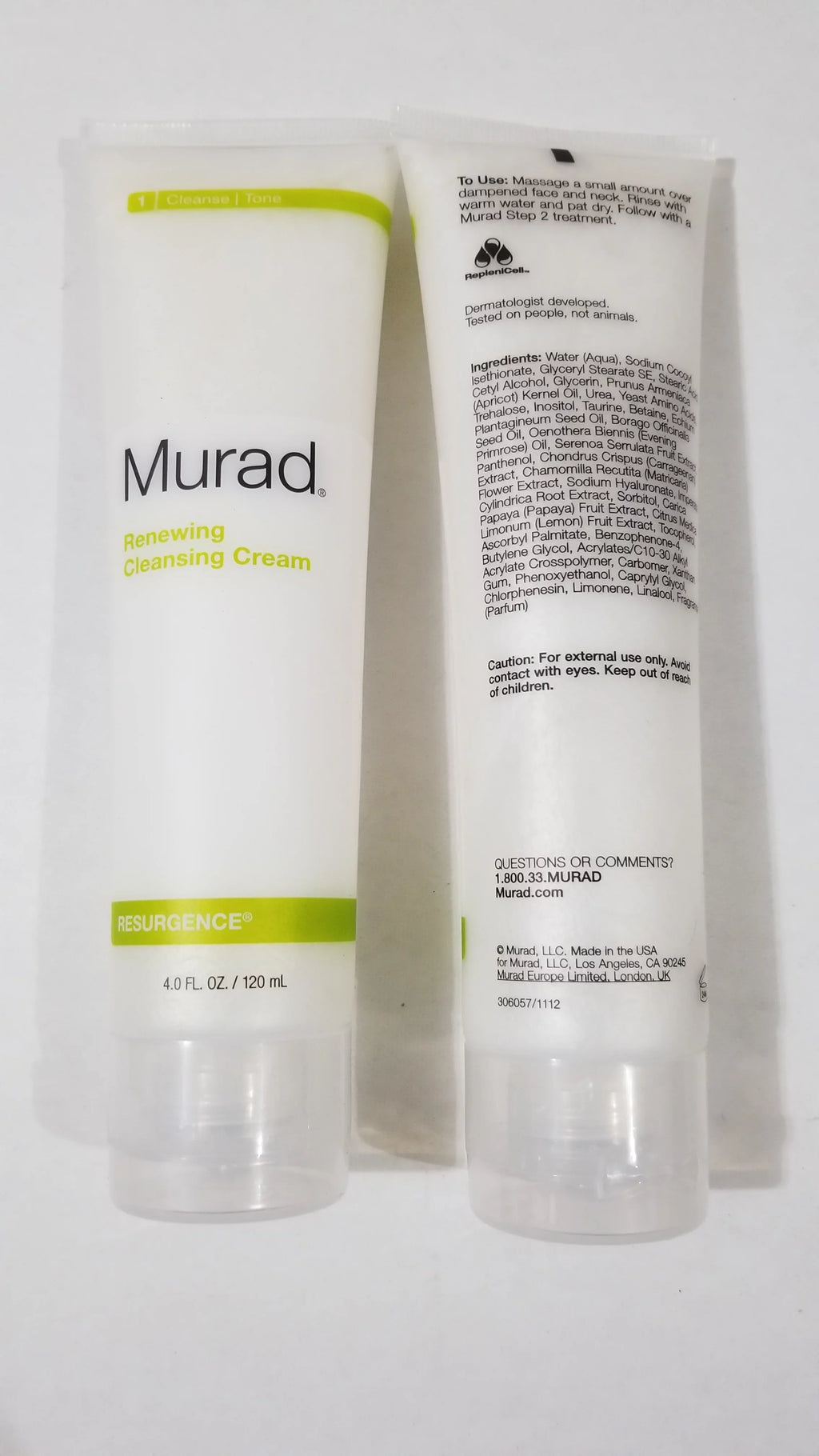 2X Murad Renewing Cleansing Cream, Improves Sizekin 4 fl oz Each - No Box