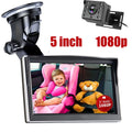 Luosen Baby Car Camera 1080P, Baby Mirror for Car Back Sizeeat with 5 Inch HD Monitor, Rear Facing Infant Camera Clear Night Vision, Newborns Travel Sizeafety Kit