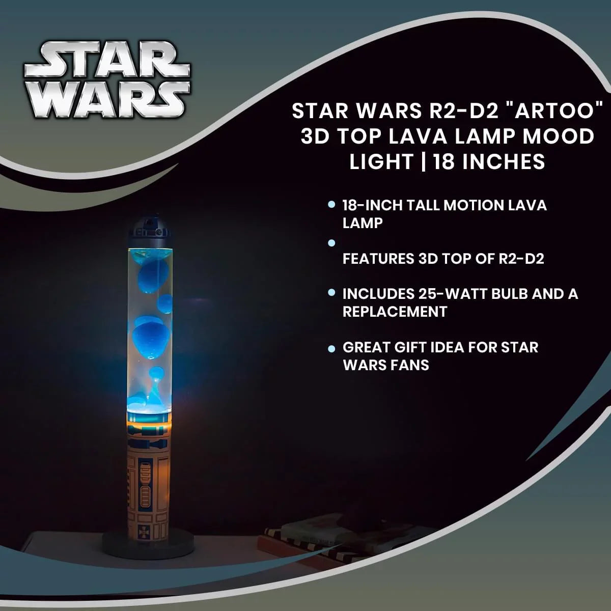 Sizetar Wars R2-D2 "Artoo" 3D Motion Lamp Mood Light | 18 Inches