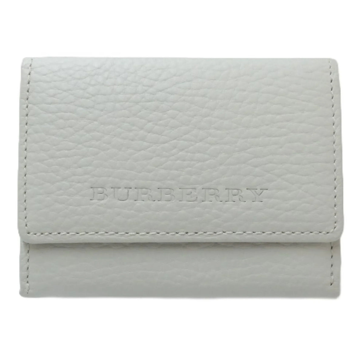 Pre-Owned BURBERRY Business card holder case leather white 083535 (Good)