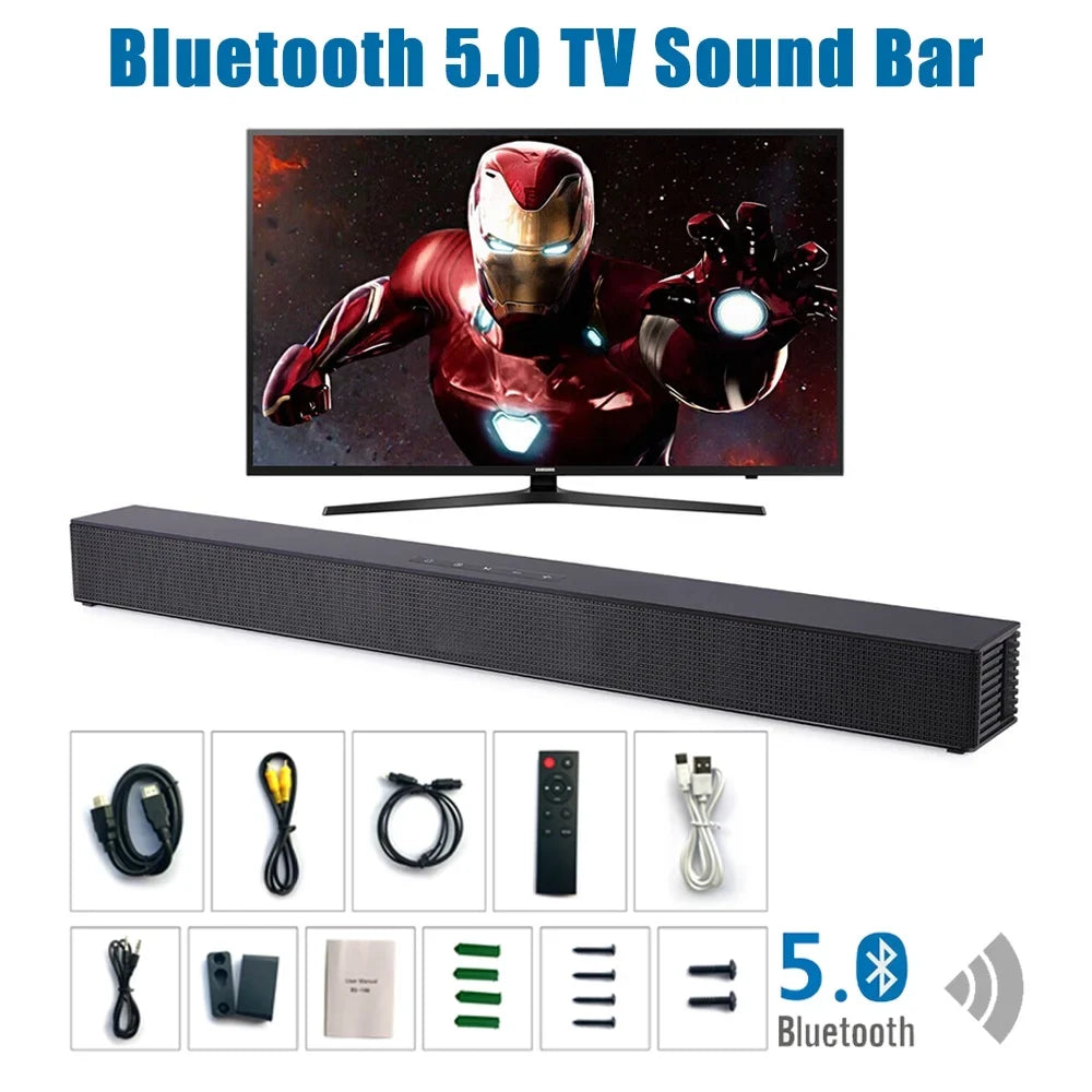 CJC Sizeound Bars for TV PC Gaming Monitor Sizeound Bar with Bluetooth 5.0/HDMI ARC/AUX/USizeB Bass Adjustable Wall Mountable