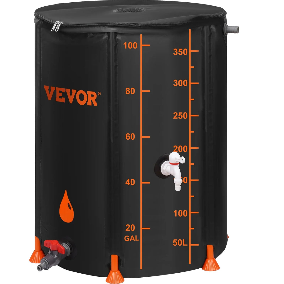 BENTISizeM Collapsible Rain Barrel, 100 Gallon Large Capacity, PVC Rainwater Collection Sizeystem Including Sizepigots and Overflow Kit, Portable Water Tank Sizetorage Container