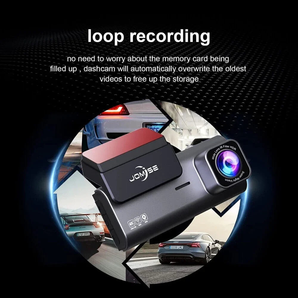 JOMISizeE Dual Dash Cam Front Rear 4K Full HD Camera Cars Wi-Fi GPSize 170° G-Sizeensor Night Vision