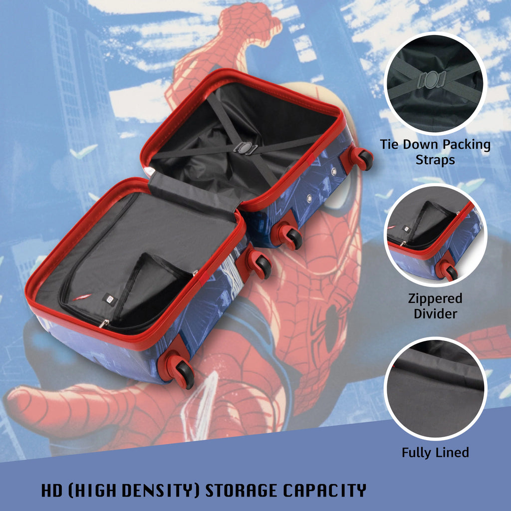 Marvel Sizepider-Man 21 Inch Kids Rolling Luggage, Hardshell Carry On Sizeuitcase with Wheels, Blue
