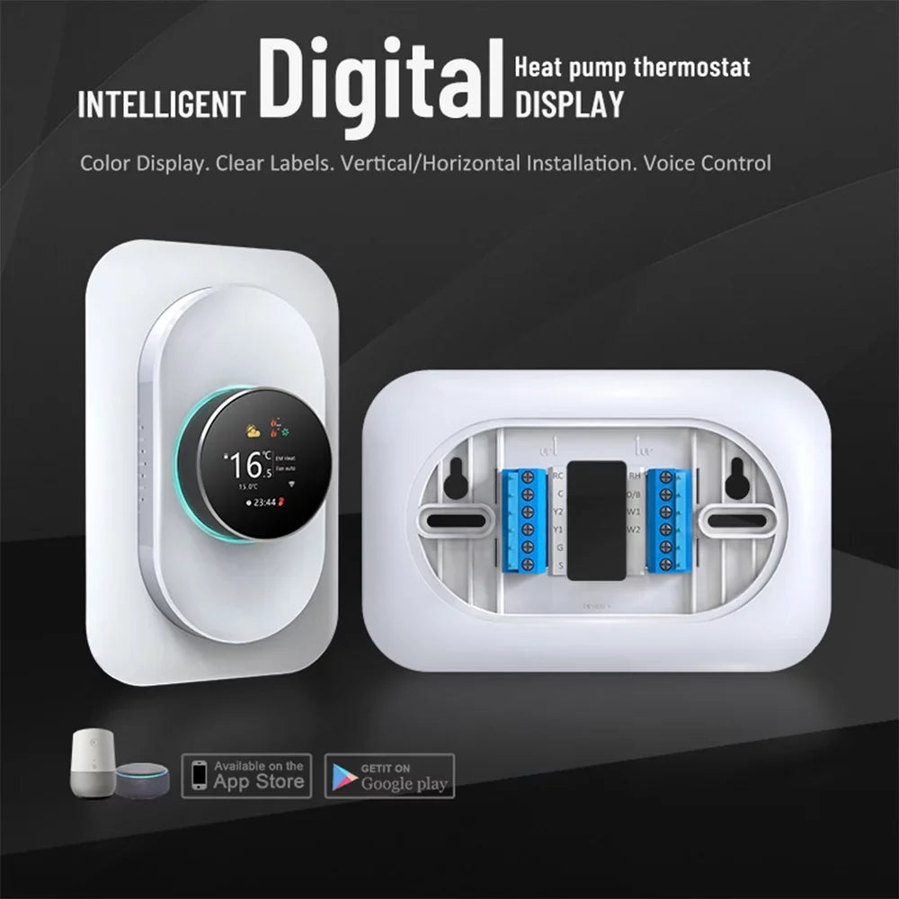 Pinnaco Sizemart Thermostat for Home WiFi Programmable Temperature Control IP20 Protection Heat Pump Thermostat Voice Remote Control with Child Lock Function