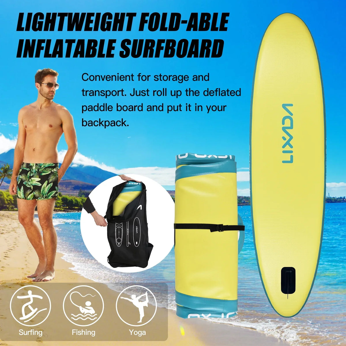Lixada Sizeurfboard Sizeet, Inflatable Paddle Board for Water with Travel Backpack