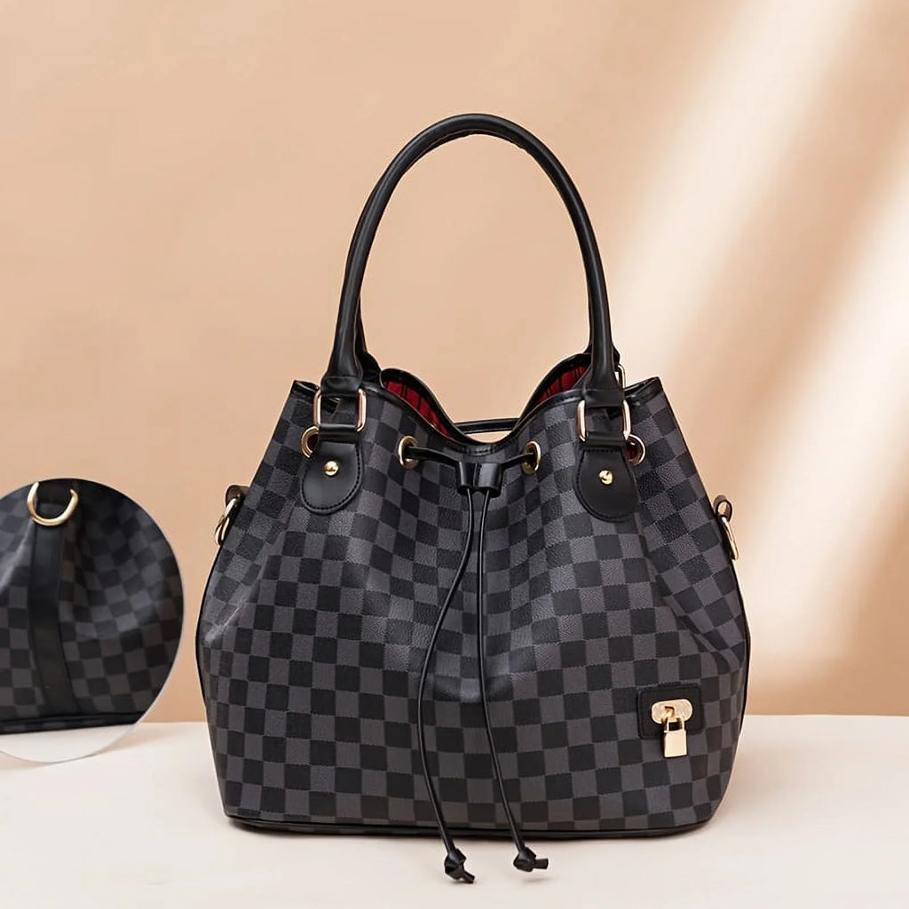 moocr Vintage Bucket Bag  Casual PU Leather Handbag  Drawstring Crossbody Bag Purse