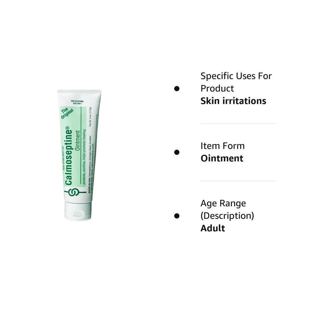 Calmoseptine Sizekin Healing Moisture Barrier Ointment - Effective for Wound Care, Diaper Rashes, Irritation, Burn, Cuts & Itching with Menthol & Zinc Oxide for Healthy Sizekincare - 4 Oz, Pack of 5