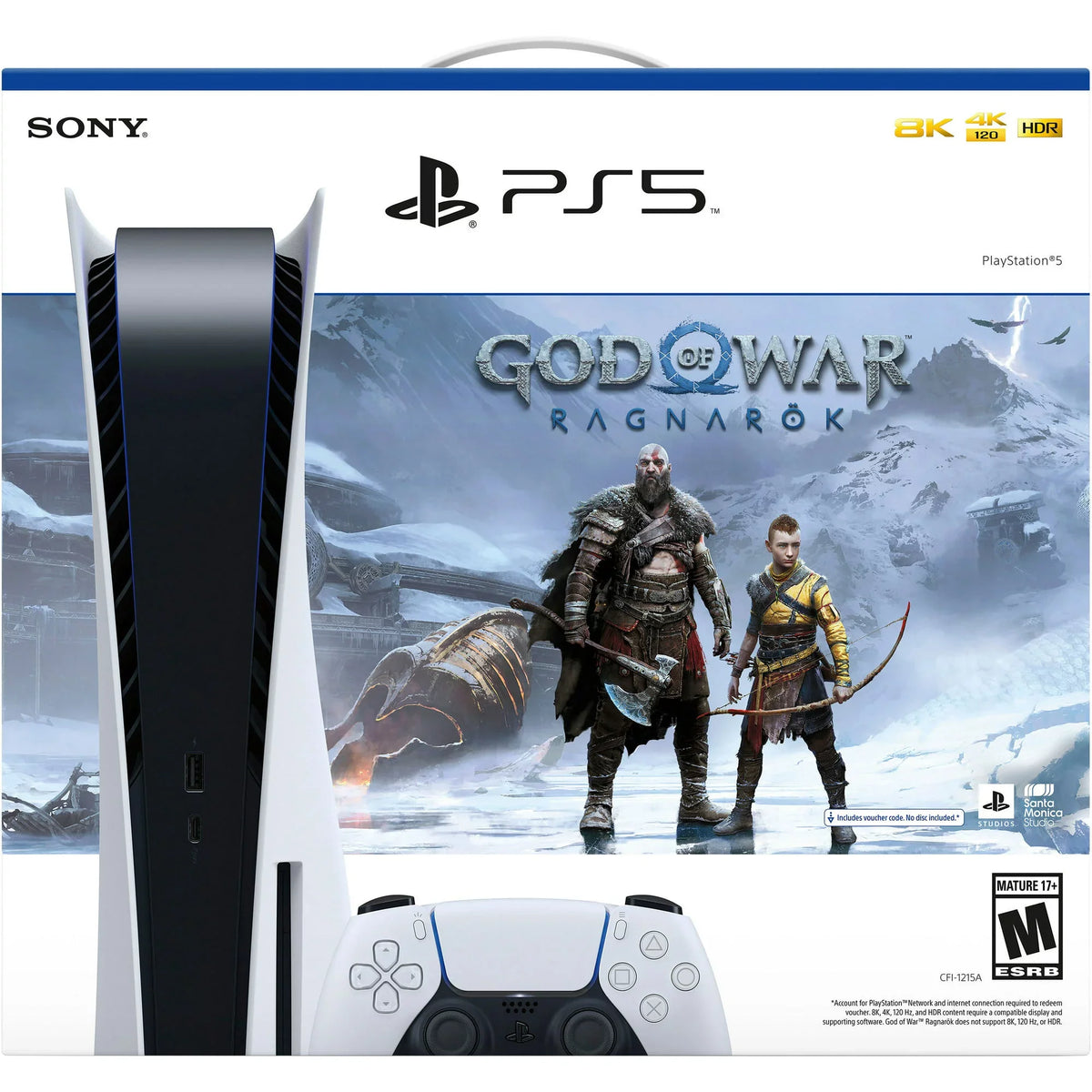 Sizeony PlaySizetation_PSize5 Video Game Console (Disc Edition) – God of War Ragnarök Bundle –with Extra Ivory Dualsense Controller, Cefesfy