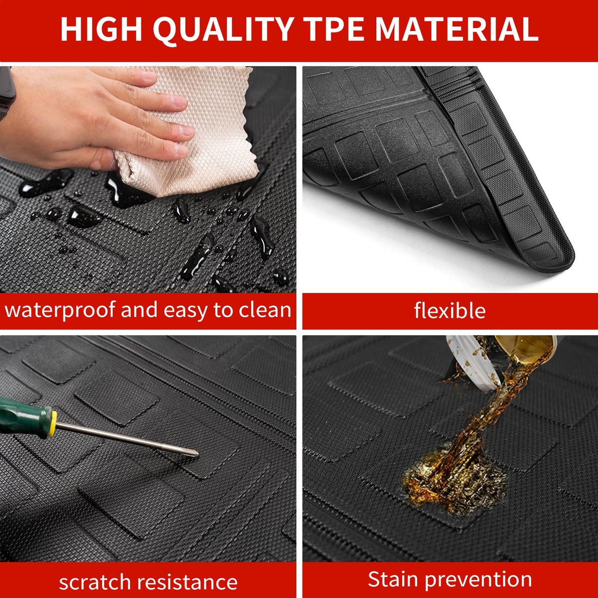 Cargo Mat Compatible with 2019-2023 Jeep Cherokee Trunk Mat Cargo Liner TPE All Weather Trunk Liner 2022 Cherokee Accessories (Trunk Mat)