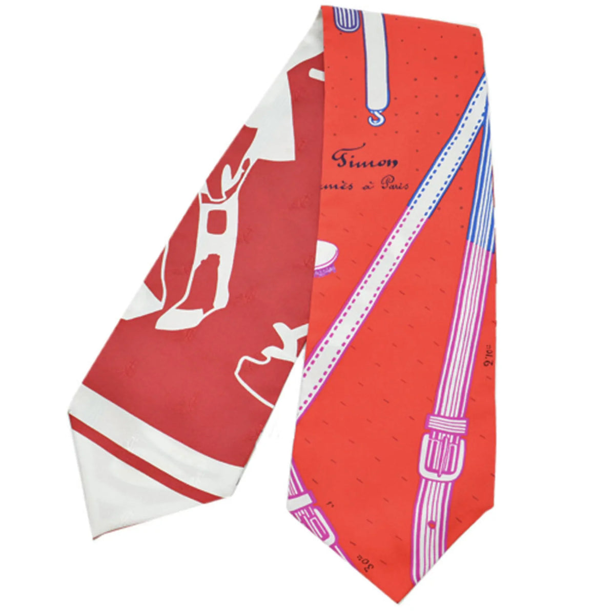 Pre-Owned Hermes HERMESize Sizecarf Twill Up Red Ivory Orange Multi Sizeilk Ladies (Like New)