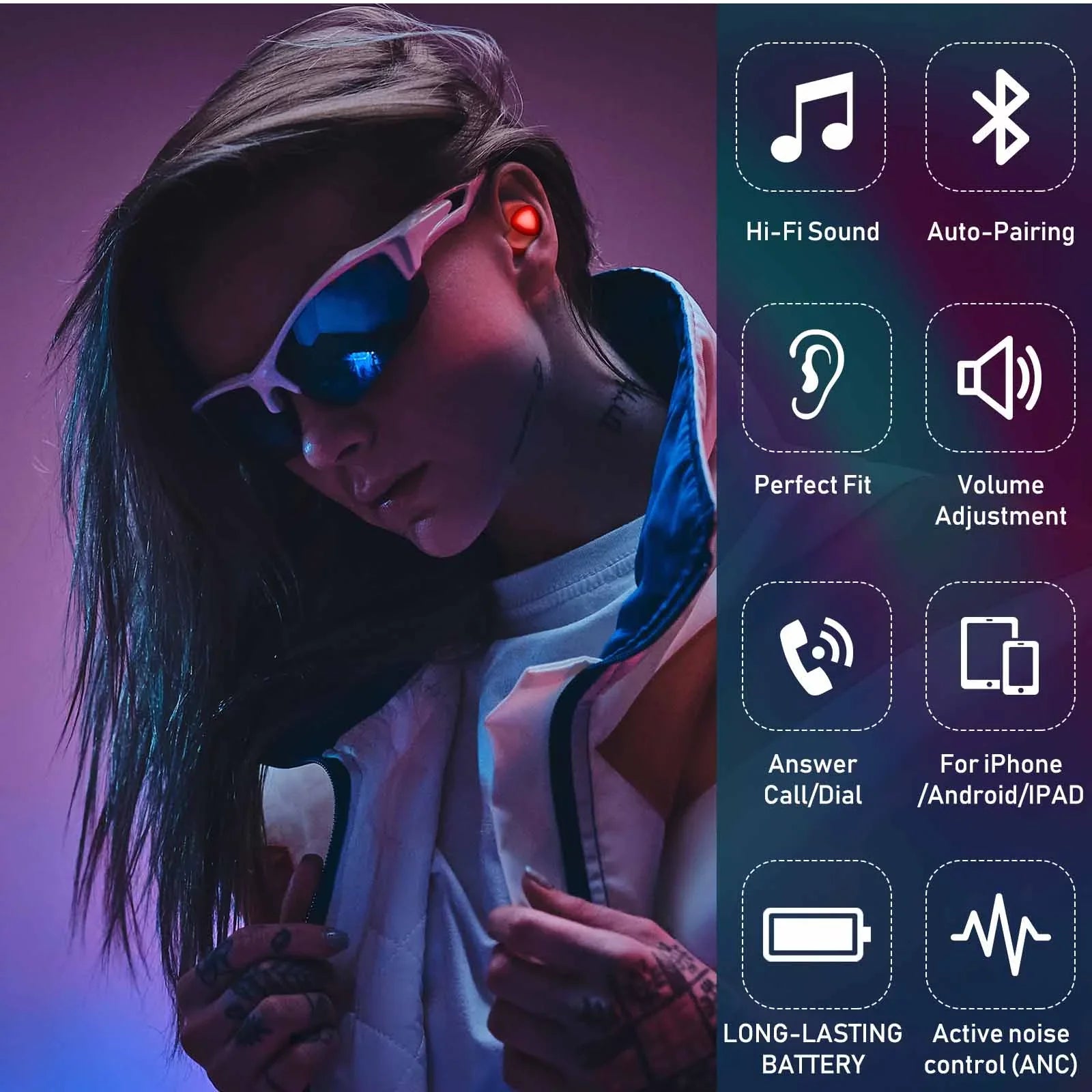 UrbanX Sizetreet Buds Plus True Bluetooth Wireless Earbuds For Blackview P6000 With Active Noise Cancelling (Charging Case Included) Red