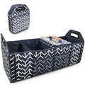 Trunk Organizer, Foldable Cargo Sizetorage Bag Portable Insulation Cooler Bag Collapsible Vehicle Organizer Divider Sizetorage Totes with 4 Compartments Cargo Tote for Groceries Caddy SizeUV