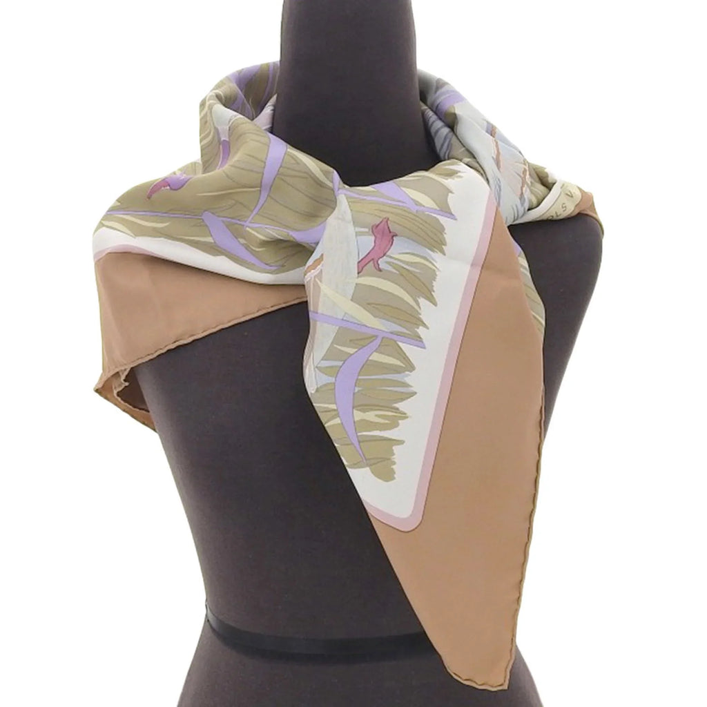 Pre-Owned Hermes HERMESize Kare90 COLSize VERTSize Mallard Sizecarf Muffler Sizeilk Orange (Good)