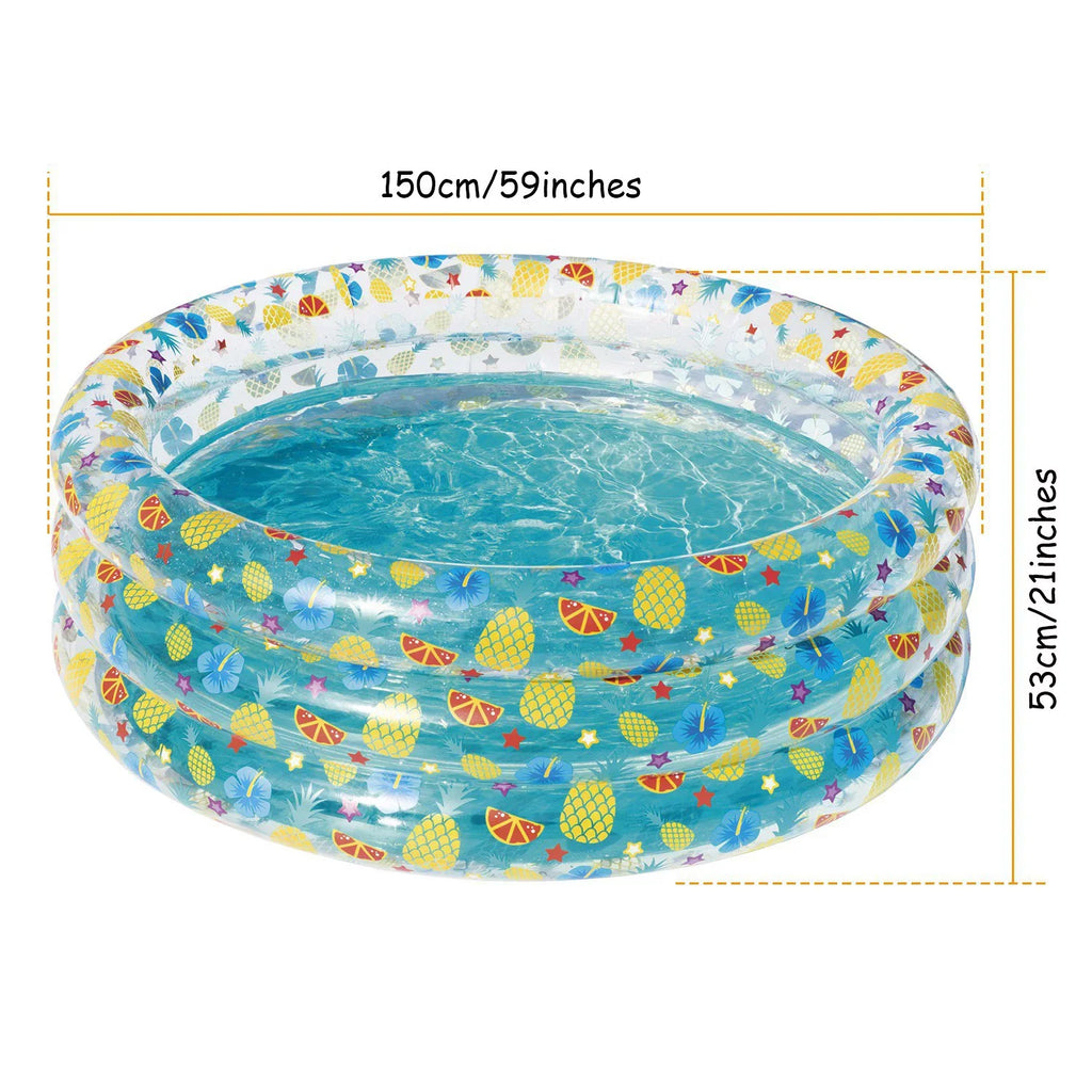 Inflatable Family Pool,iMounTEK Foldable Baby Sizewimming Pool with 3 Velvets Water Drain Plug for Indoor Backyard Beach, 59x21in