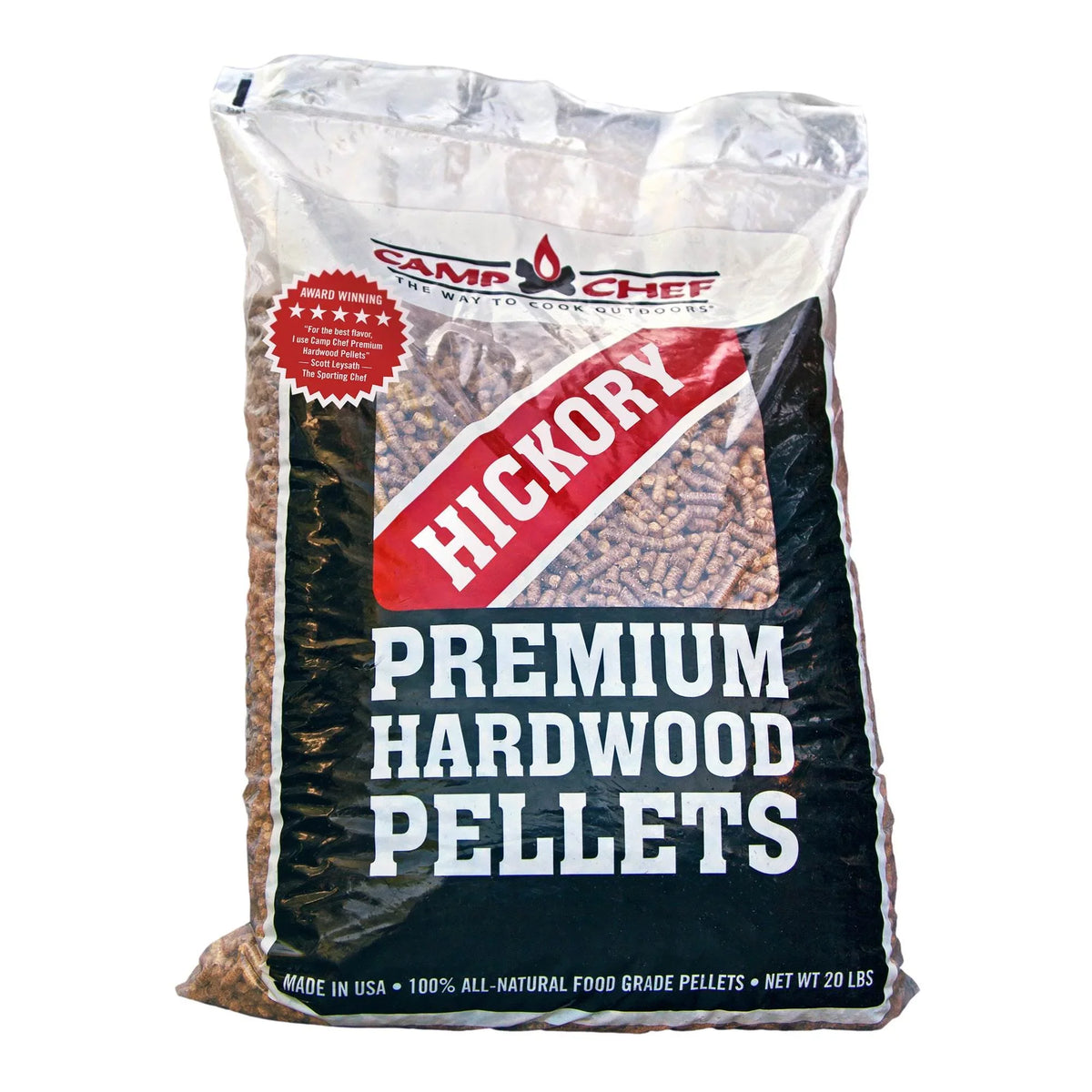 Camp Chef Sizemoker Grill Premium Hickory BBQ Hardwood Pellets, 20 lbs (2 Pack)
