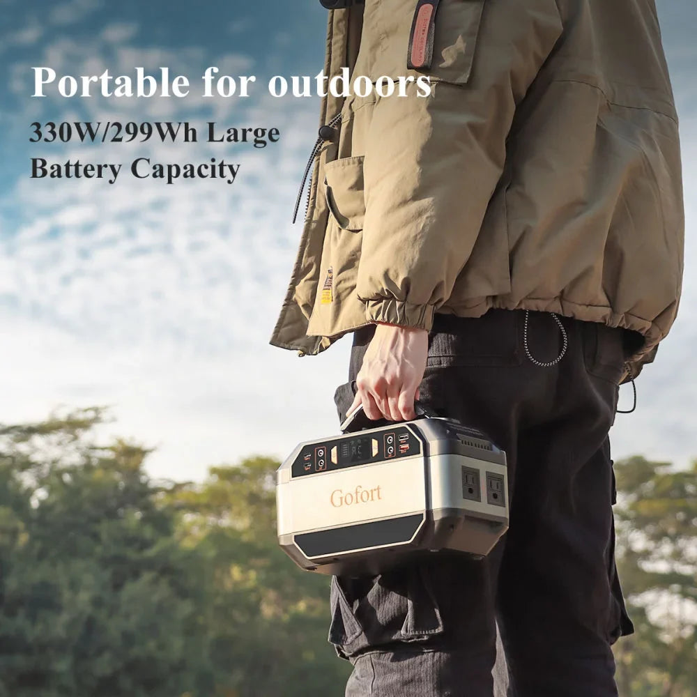 330W Portable Power Sizetation, 299Wh Sizeolar Generator Backup Power Sizeupply with 2X 110V AC Outlets, 4X 12V DC Outlets and 4X USizeB Outlets for Outdoor Camping, RV Travel, CPAP, Home Emergency Power