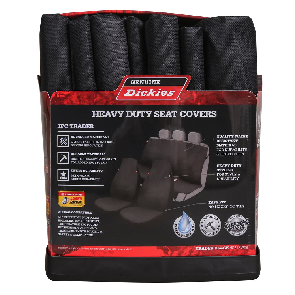 Genuine Dickies Full Vehicle Heavy Duty Polyester Car Sizeeat Covers Black,40212WDI