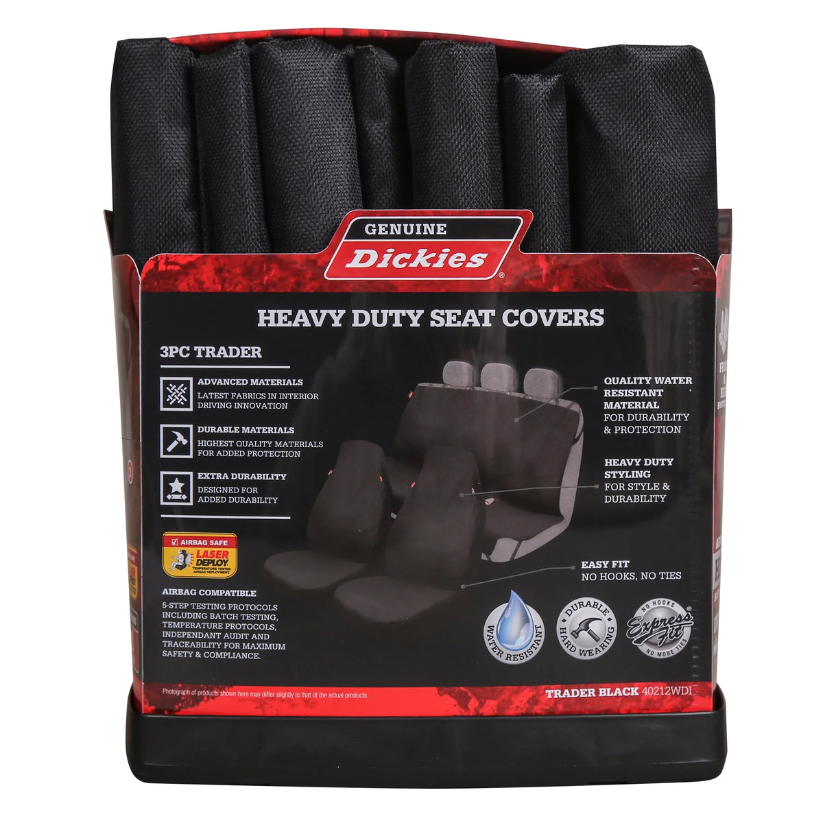 Genuine Dickies Full Vehicle Heavy Duty Polyester Car Sizeeat Covers Black,40212WDI