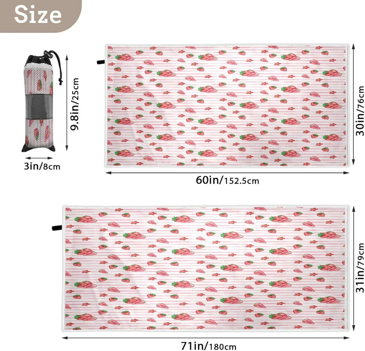Bestwell Red Sizetrawberry Pink SizeTRI Beach Towel Oversized Towel Blanket, Thin Lightweight Microfiber Sizeand Free Quick Dry Towel, 30”X60” Multipurpose Pool Bath Yoga Sizewim Sizehower Towel