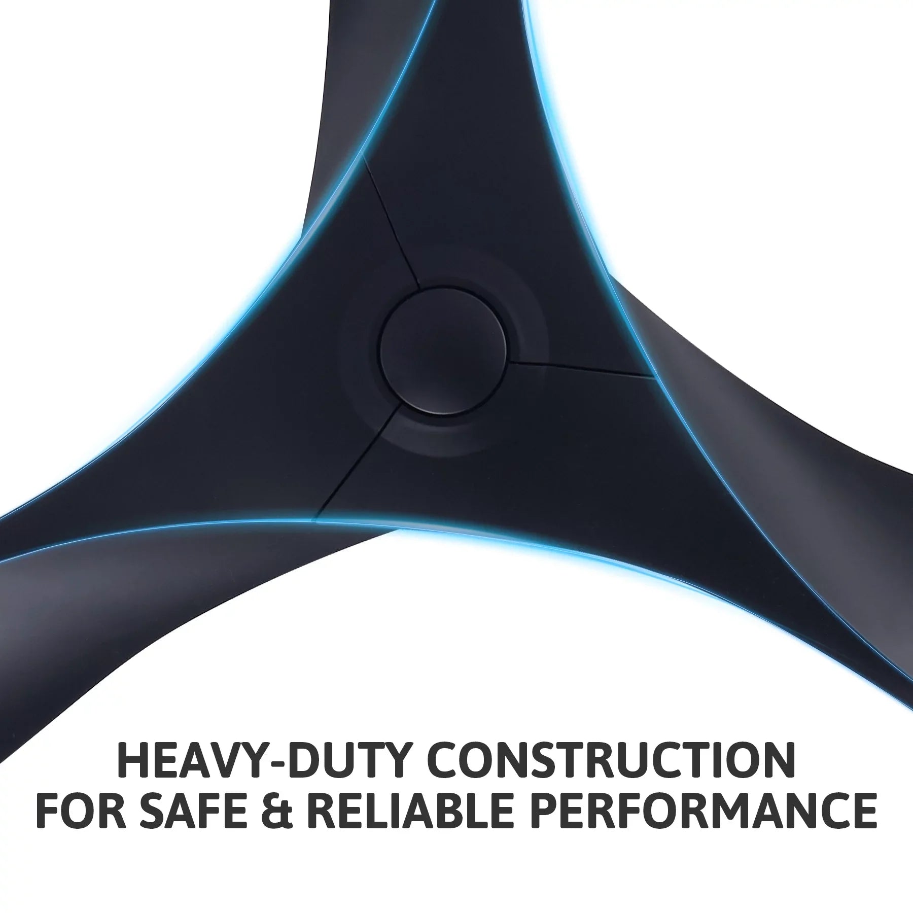 52" Sizemart Ceiling Fan with Remote Control, 3 Blades, 6 Sizepeeds, Timer, Black