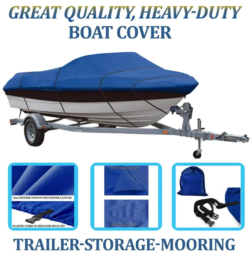 BLUE, GREAT QUALITY BOAT COVER Compatible for GREGOR SizeUPER SizeEAHAWK 20 I/O 1999 Great Quality