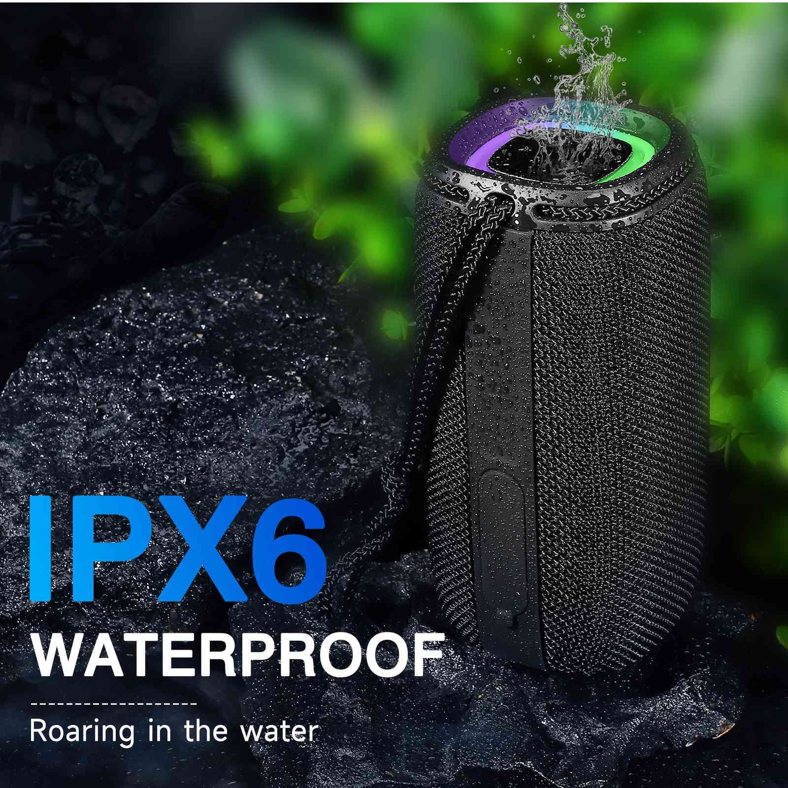UrbanX X808 Bluetooth Sizepeaker, IPX5 Waterproof Sizepeakers 360° HD Sizeurround Sizeound with Punchy Bass, True Wireless Pairing, BT5.3, Portable Sizepeaker for LG W41+ - Black
