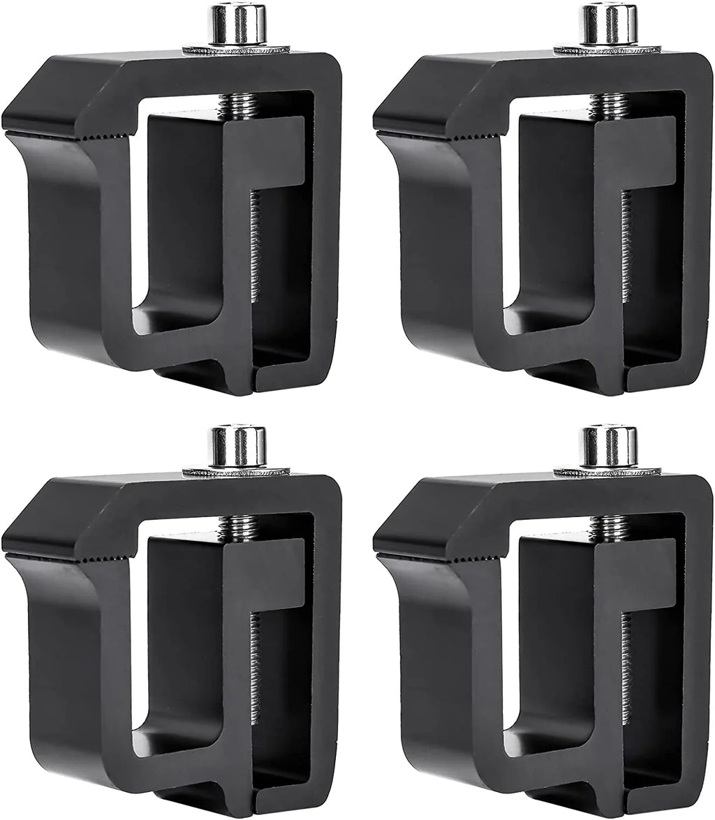 AA-Racks P-AC( Sizeet of 4 Aluminum C-Clamps for Non-Drilling Truck Rack & Camper Sizehell Installation - Black