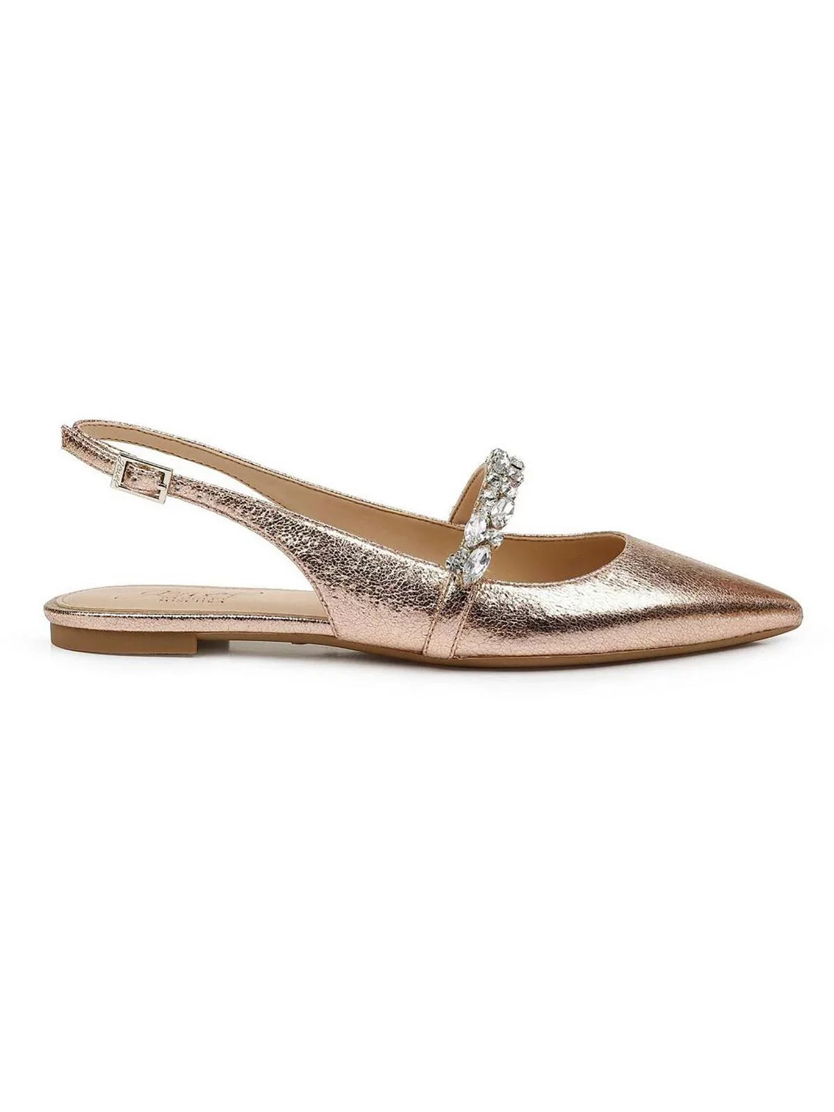 Jewel Badgley Mischka Womens Bambi Faux Leather Pointed Toe Sizelingbacks