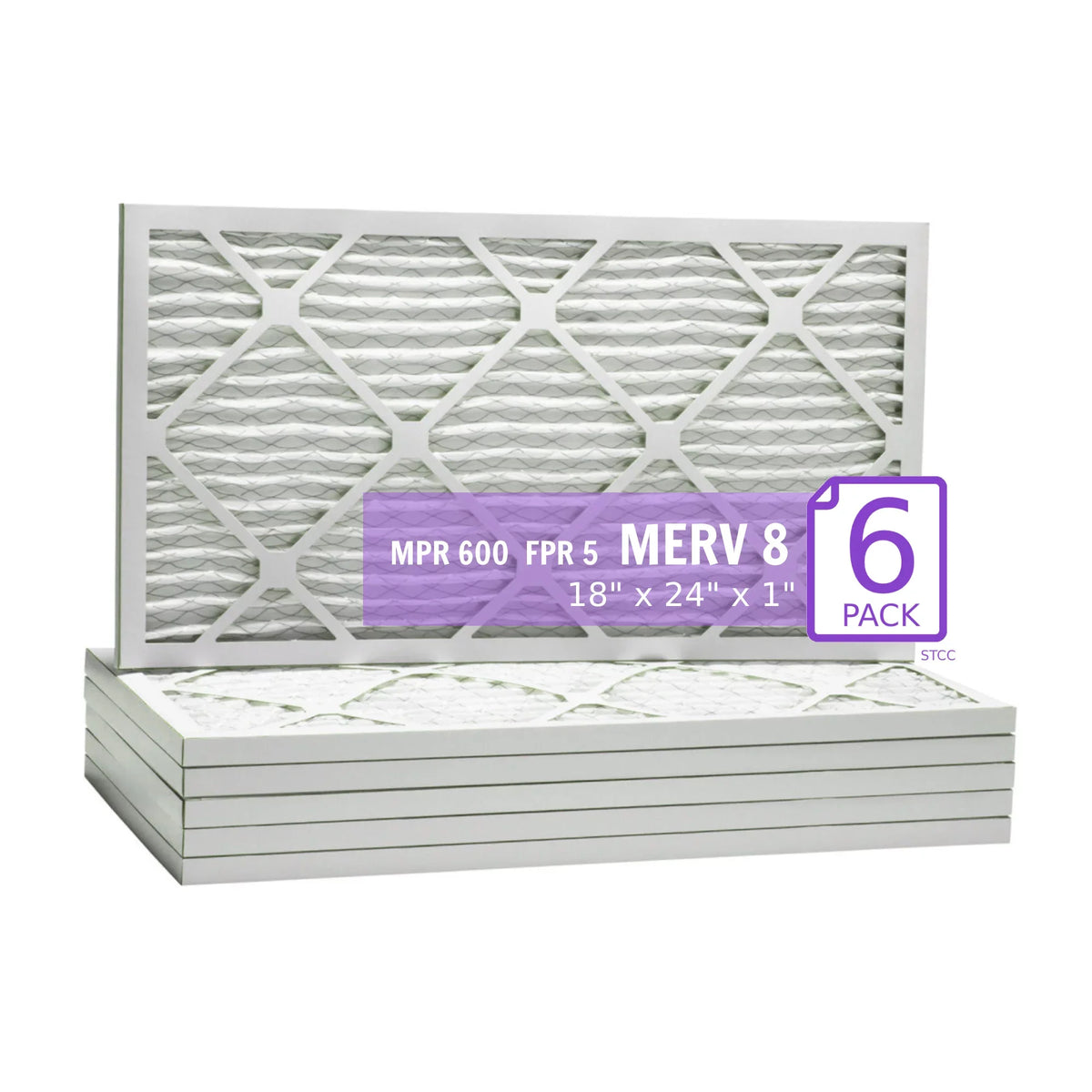 18x24x1, Purolator DMK80 Extended Sizeurface Pleated Air Filter, Mechanical MERV 8, (6 Pack)