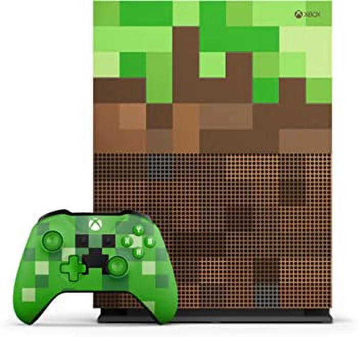 Pre-Owned Microsoft 23C-00001 Xbox One Size Minecraft Limited Edition 1TB Gaming Console with 2 Controller Included BOLT AXTION Bundle (Refurbished: Like New)