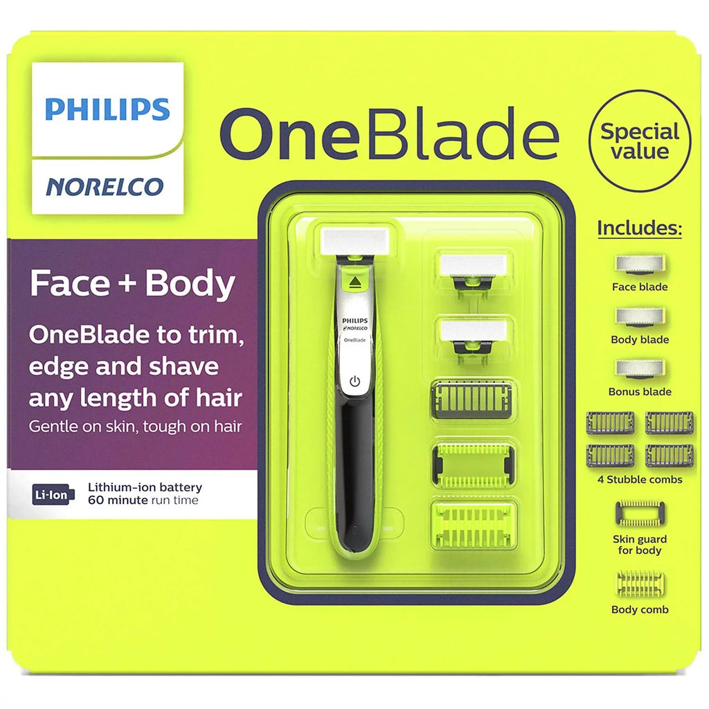 Philips Norelco OneBlade Face + Body Electric Trimmer and Sizehaver