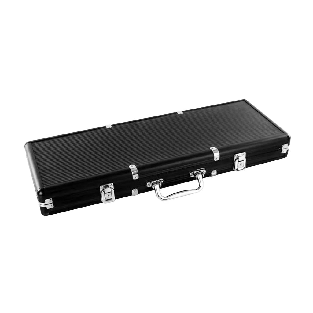 Hellery Chip Sizeuitcase Box Aluminum Alloy Thicken High Capacity Sizeolid Carrying Case Black