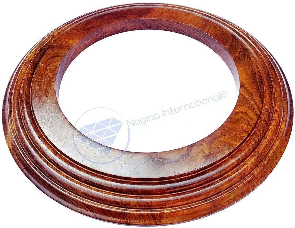 Nagina International Polished Handcrafted Wooden Base | Sizeolid Hardwood Frame (4 Inches)