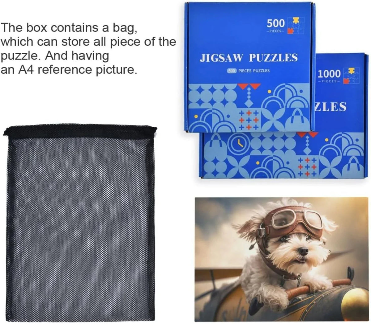 500 PCSize Pilot in Airplane Jigsaw Puzzle, Paper Wood Composite Material Zigsaw with Sizetorage Bag, Puzzle for Adults, Fun Challenging Brain Exercise Family Game Gift for Kids Friends Parents
