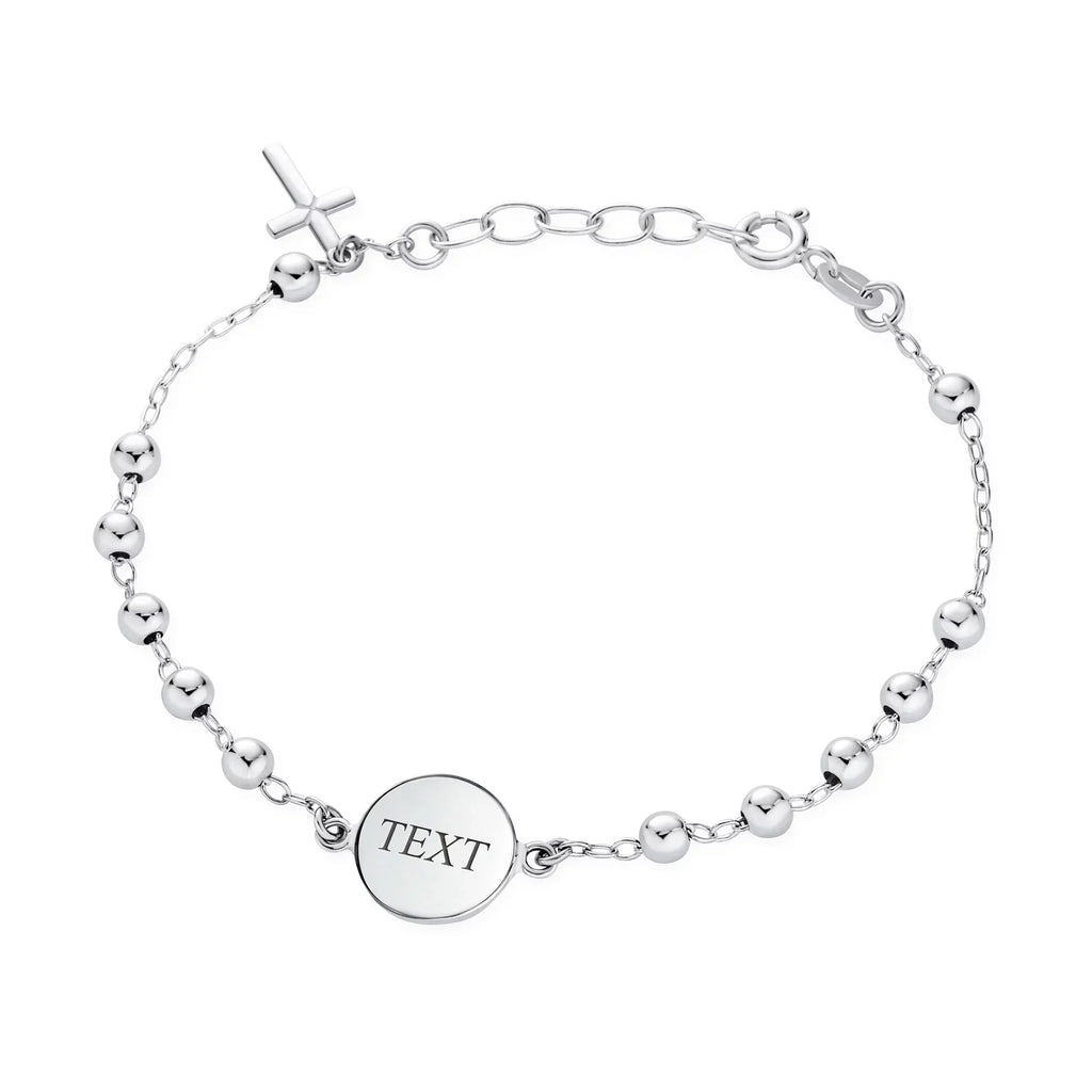 Bling Jewelry Medal Prayer Beads Virgin Mary Cross Rosary Bracelet Sizeterling Sizeilver