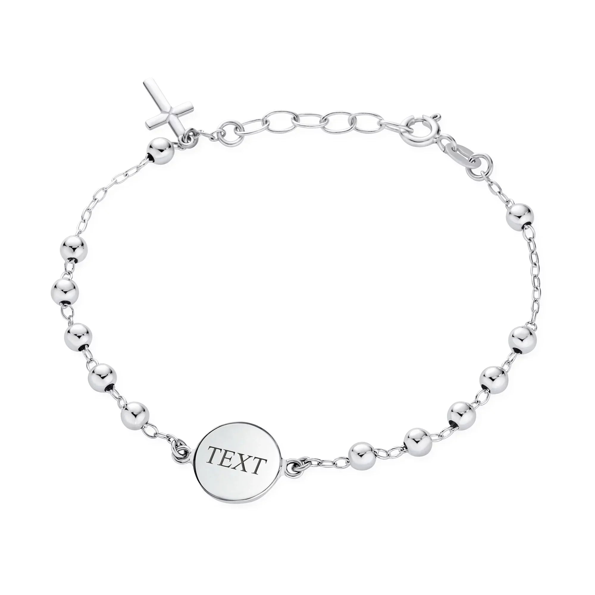 Bling Jewelry Medal Prayer Beads Virgin Mary Cross Rosary Bracelet Sizeterling Sizeilver