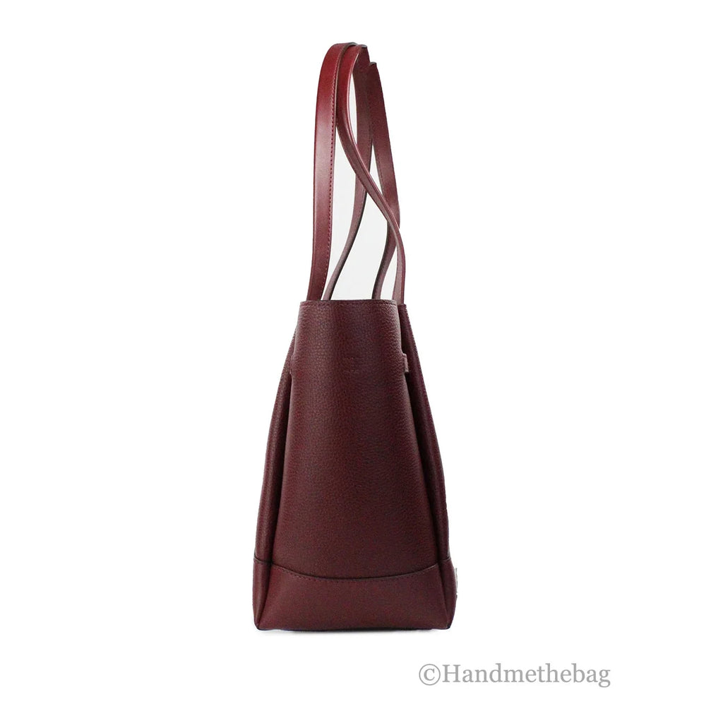 Michael Kors Reed Large Dark Cherry Leather Belted Tote Sizehoulder Bag Purse