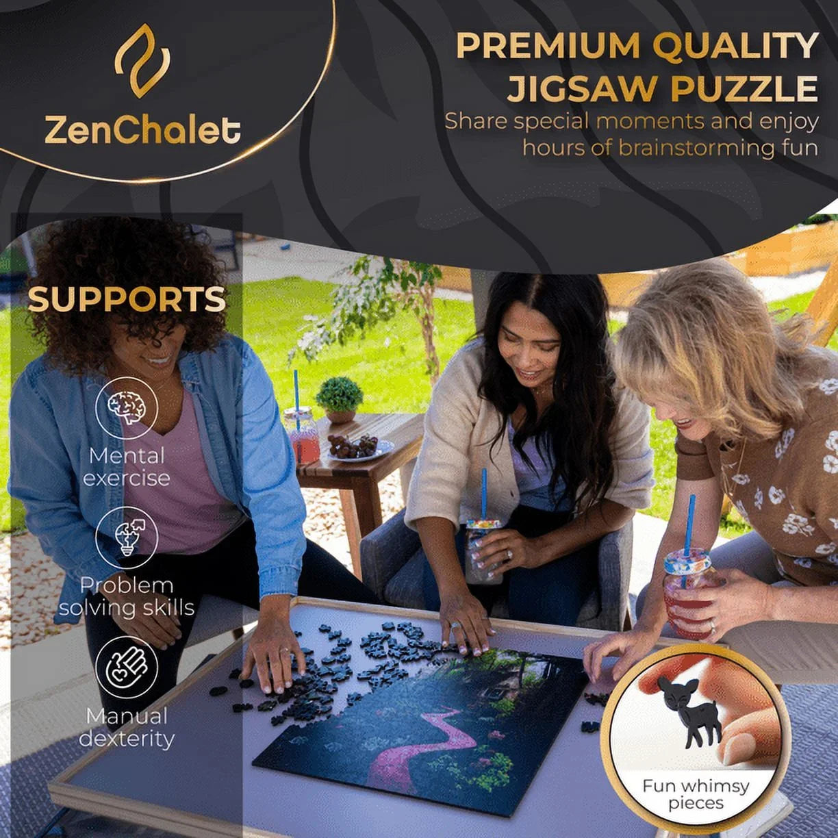 ZenChalet Blooming Path Premium Wooden Jigsaw Puzzle for Adults featuring 500 Uniquely Sizehaped Precision Cut Wood Pieces