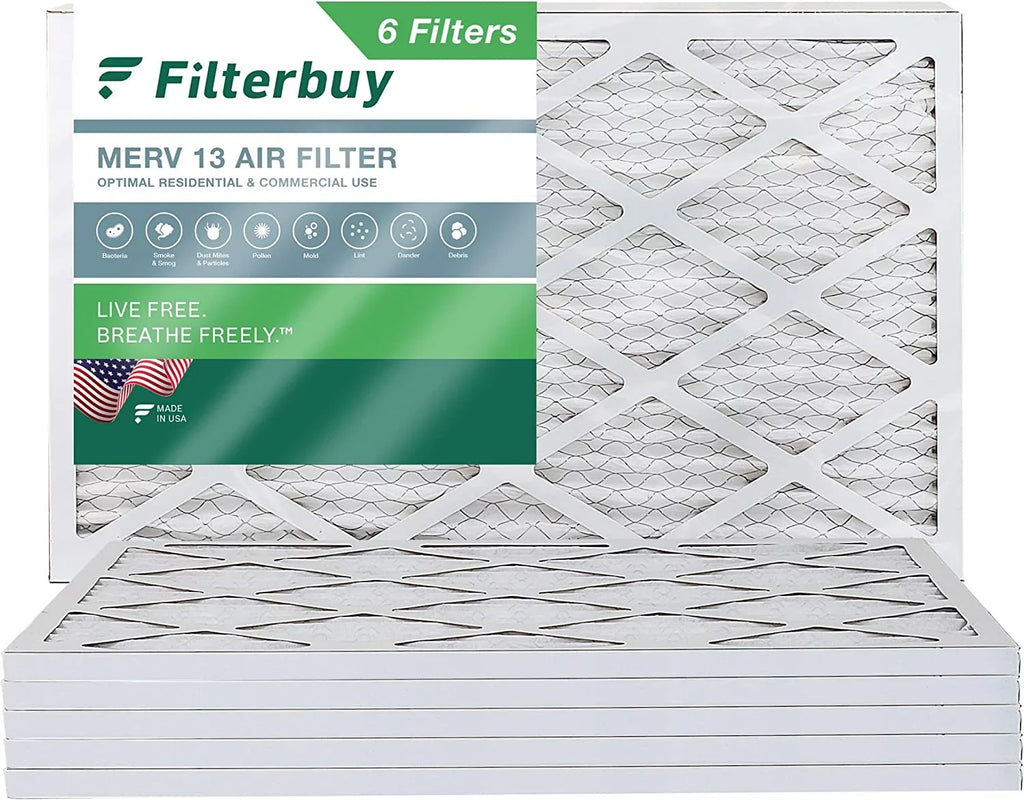 Filterbuy 10x32x1 MERV 13 Pleated HVAC AC Furnace Air Filters (6-Pack)