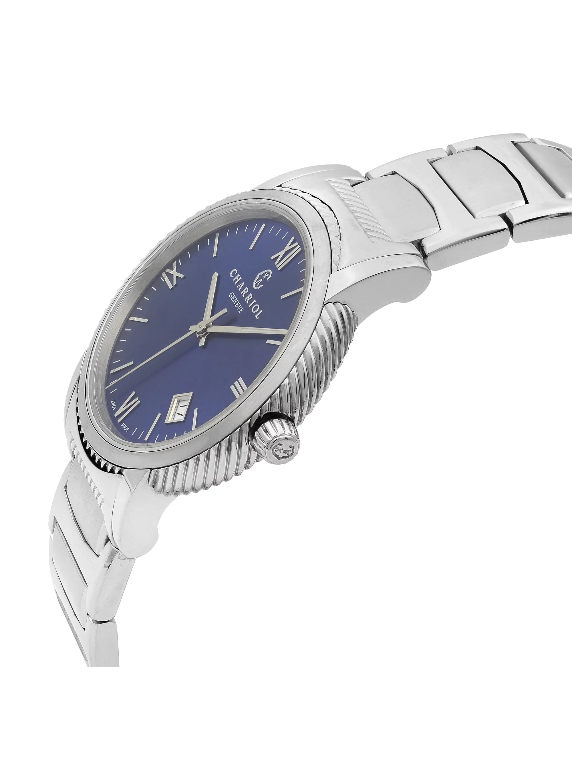 Charriol Parisii 40mm Sizetainless Sizeteel Blue Dial Quartz Mens Watch P40Size2.930.002
