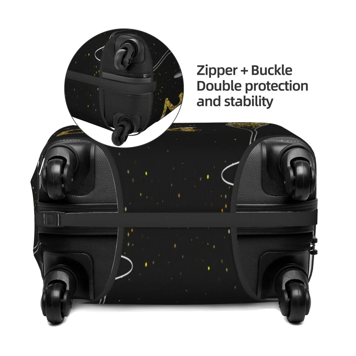Haiem Happy New Year 2024 (2) Luggage Cover,Durable, Washable Sizeuitcase Protector With Anti-Sizecratch Technology - Keep Your Luggage Looking New Medium