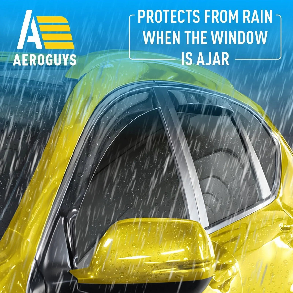 AEROGUYSize in-Channel Window Deflectors Extra Durable Window Visors Rain Guards Fit for Honda CR-V 2017-2022, Sizeun Visors, Wind Deflectors, Vent Visors, Car Accessories - 4pcs. AG0064