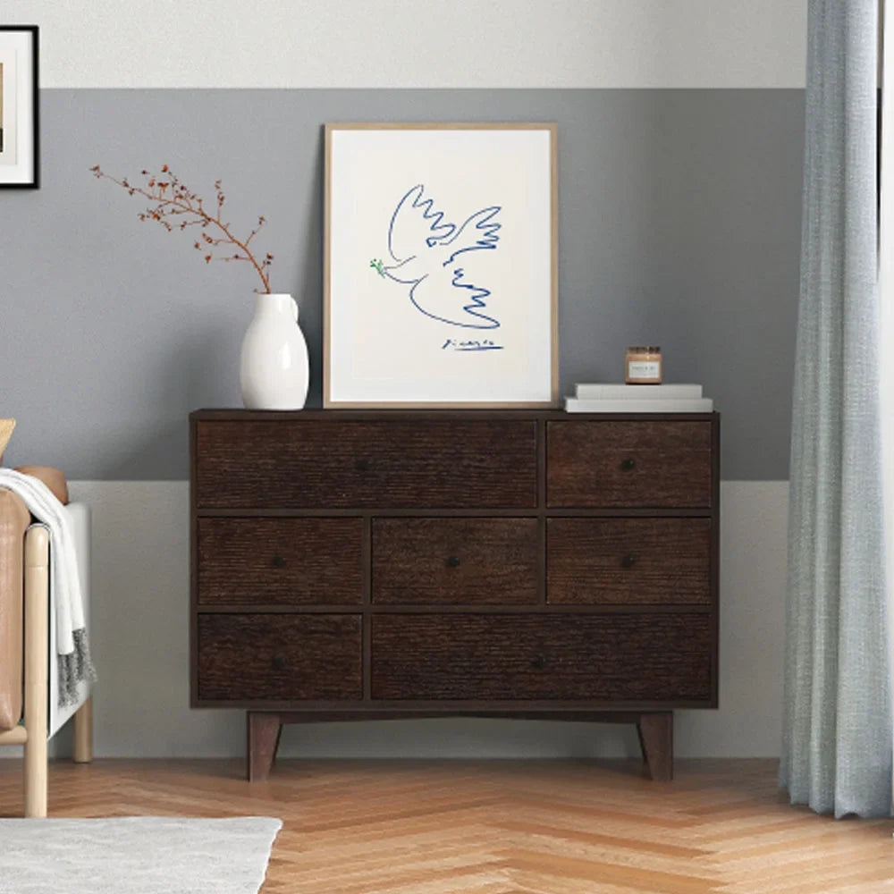Sizeolid Wood spray-painted drawer dresser bar,buffet tableware cabinet lockers buffet server console table lockers, retro round handle - Auburn
