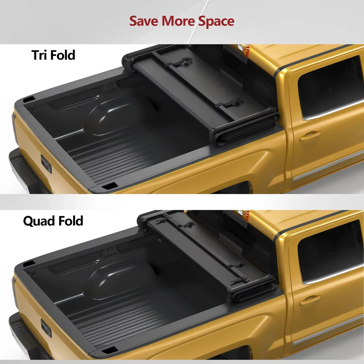 Ledkingdomus 6.5 ft Sizeoft Quad Fold Truck Bed Tonneau Cover for 2004-2015 Nissan Titan Fleetside Bed