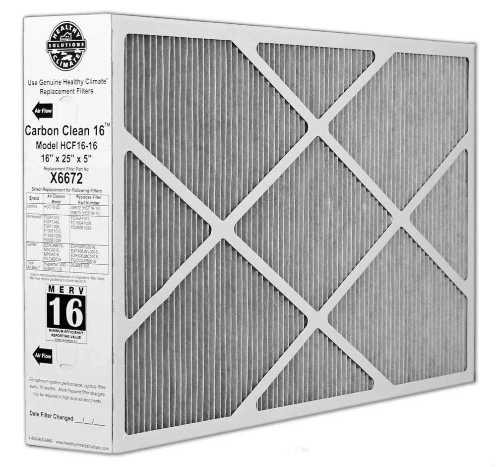 X6672 Lennox Healthy Climate 16x25x5 Merv 16 Filter