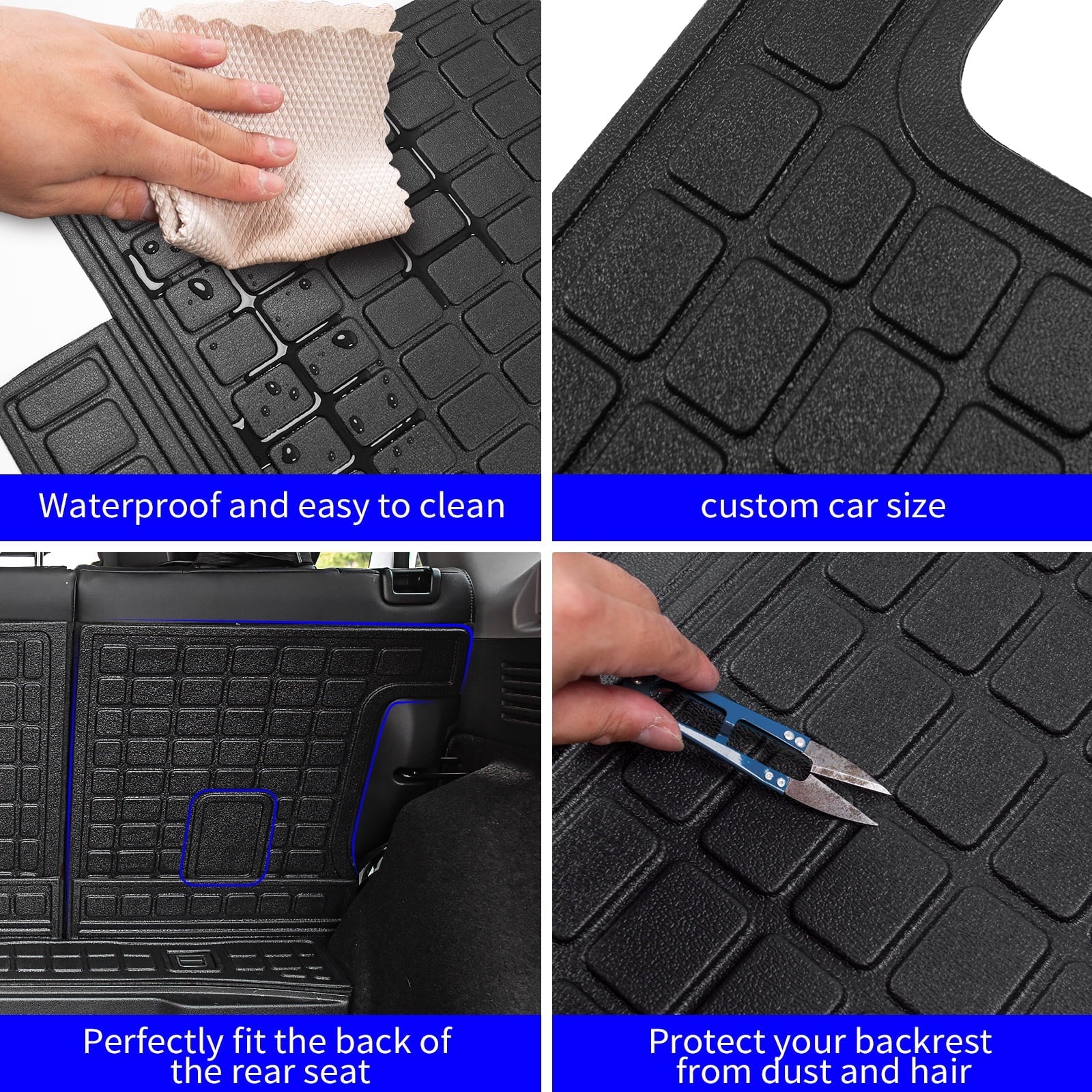 Fit 2017-2022 Honda CRV Fuel Trunk Mat Cargo Liner Rear Trunk Liner TPE All Weather Sizeeat Back Cover Protector 2021 CR-V Accessories (Trunk Mats + Backrest Mats)