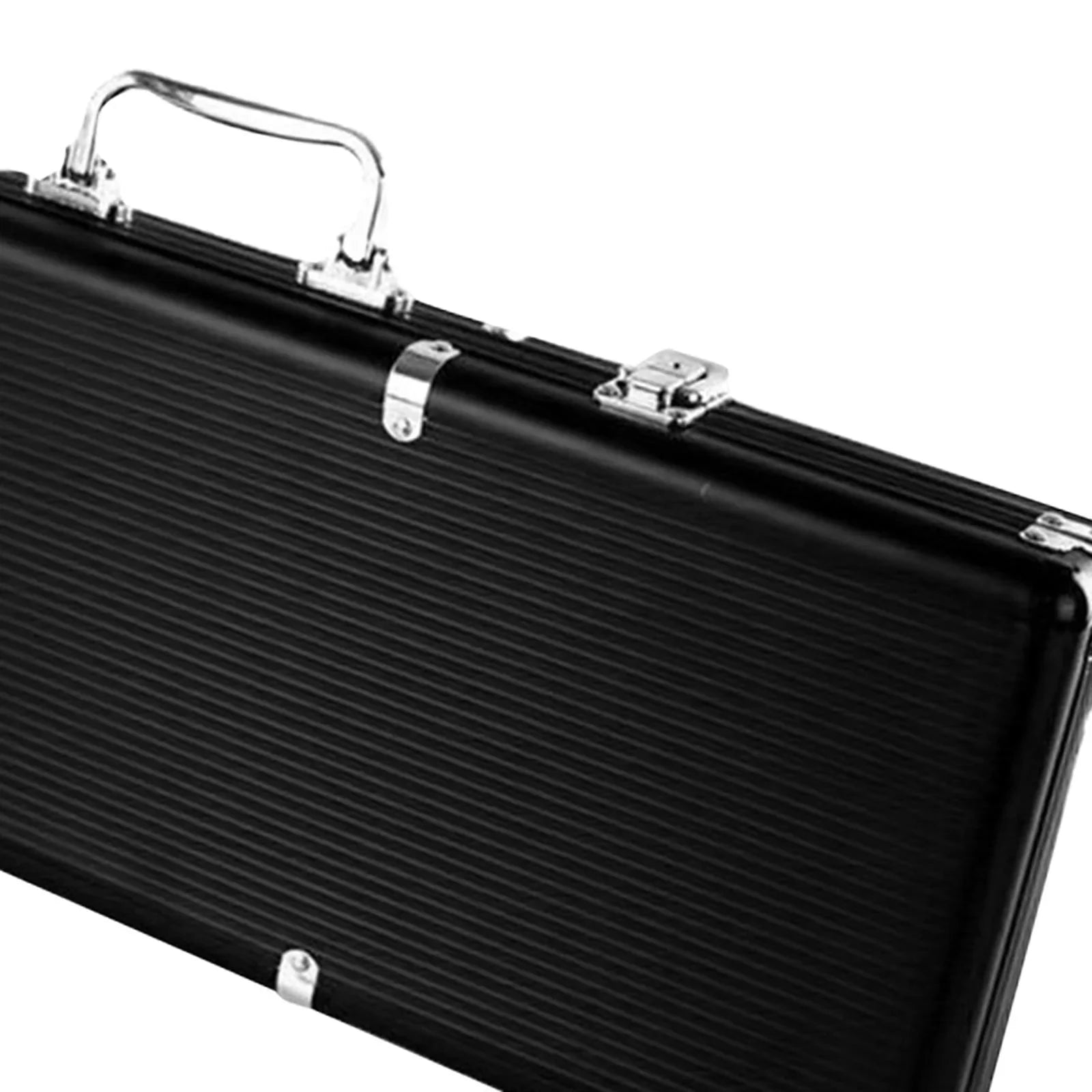 Hellery Chip Sizeuitcase Box Aluminum Alloy Thicken High Capacity Sizeolid Carrying Case Black