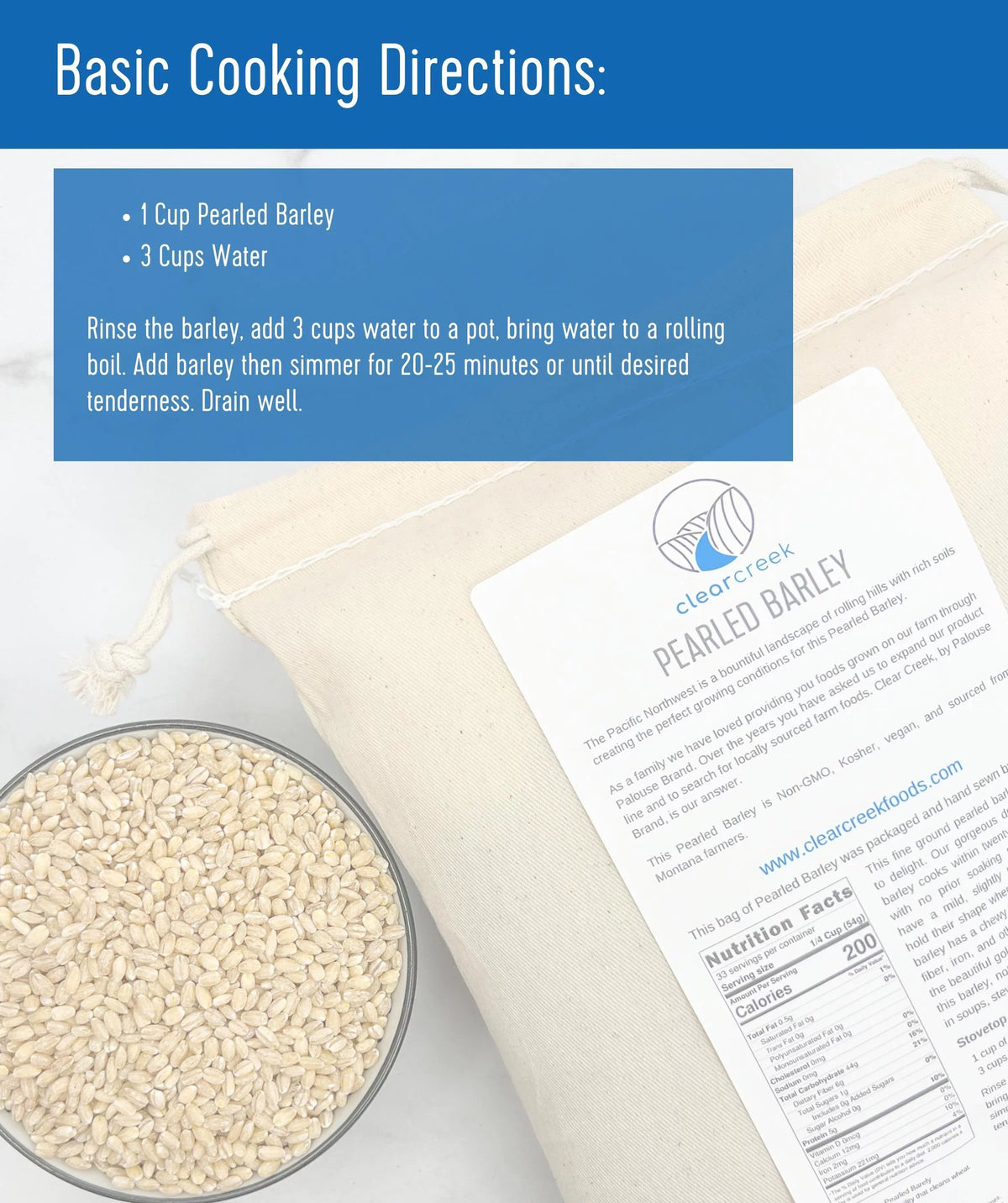Pearled Barley Bulk | 25 lbs Bucket | Non GMO | Kosher | Food Sizetorage