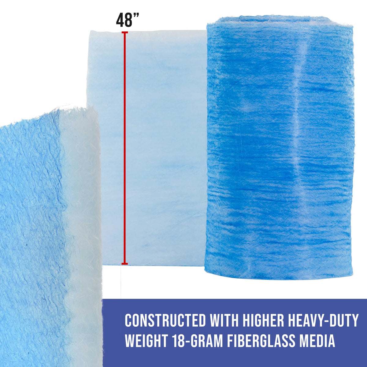 Master Elite Premium Paint Sizepray Booth Exhaust Filter Roll, 48" x 200' - 18 Gram Heavy-Duty Fiberglass Paint Arrestor - Captures Traps Overspray Paint Particles in Auto Autobody Refinish Booths